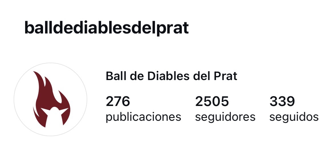 Perfil d'Instagram del Ball de Diables del Prat