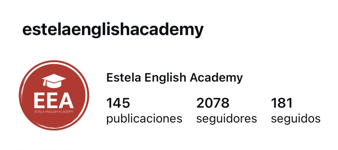 Perfil d'Instagram d'Estela English Academy